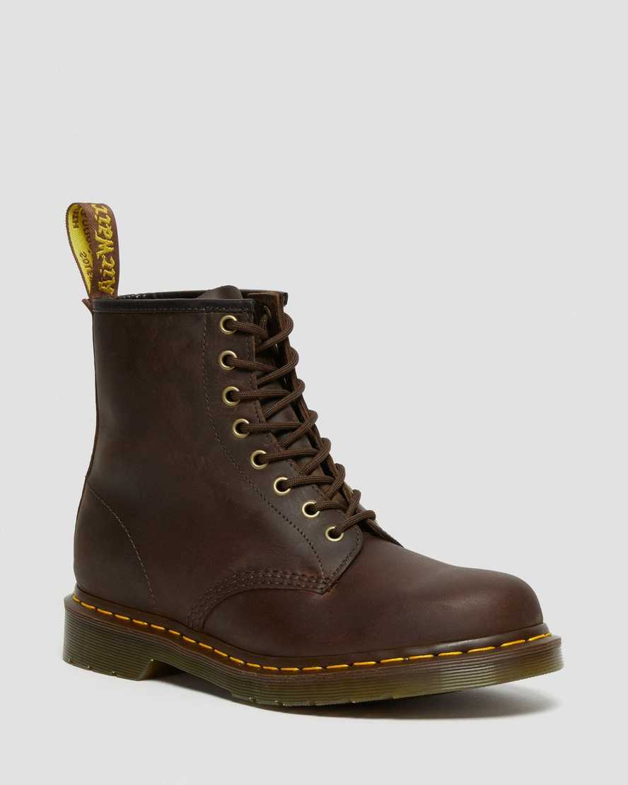 Dr. Martens 1460 Crazy Horse Nahka Miesten Nauhalliset Nilkkurit - TummanRuskea Nilkkurit [978-GBVKW